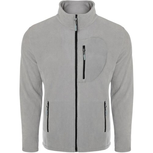 Dewberry 24601 5 Pocket Outdoor Full Zipper Fleece Jacket-LIGHT GREY Cene