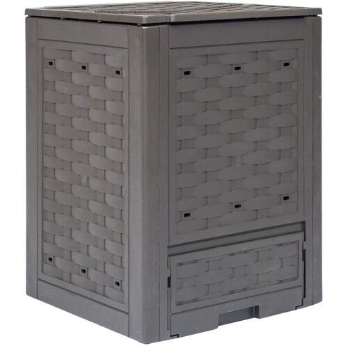 Vrtni kompostnik rjav 60x60x83 cm 300 L plastični ratan, (20746535) Cene