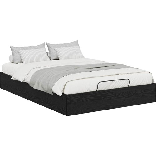  Otomanski krevet s pohranom Crni Hrast 193 x 140 x 25 cm Slike