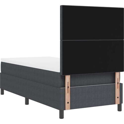  Krevet s boxspringom s madracem tamno siva 100x200 cm kordurojna tkanina Slike