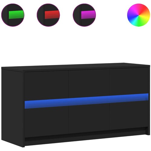 Maison Chic TV omarica - TV stojalo - Televizijska omarica z LED črna 100x34x50 cm inženirski les, (21699855) Slike