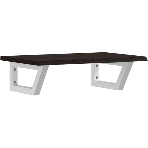  Zidna polica za umivaonik od čelika i masivne hrastovine Smeđa 60 x 40 x 2 cm Slike