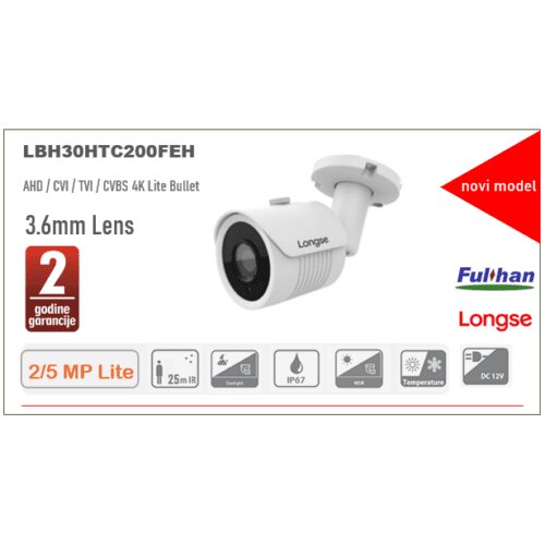  2/5MP 4in1 AHD Kamera IR 25m 3.6mm IP67 LBH30HTC200FEH-3 Cijene