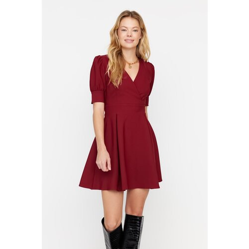 Trendyol Claret Red Double Breasted Dress Cene