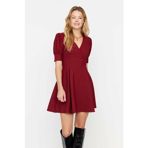 Trendyol Claret Red Double Breasted Dress