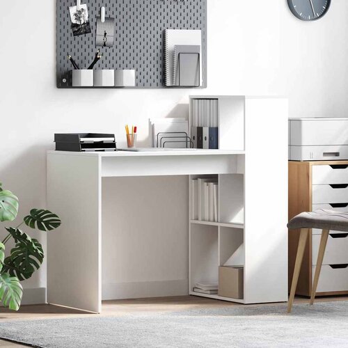  Stol s policom Bijelo 108 x 55 x 103.5 cm Konstruirano drvo Slike