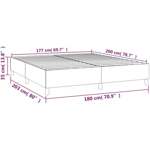  Okvir za krevet s oprugom krem 180 x 200 cm od tkanine Slike