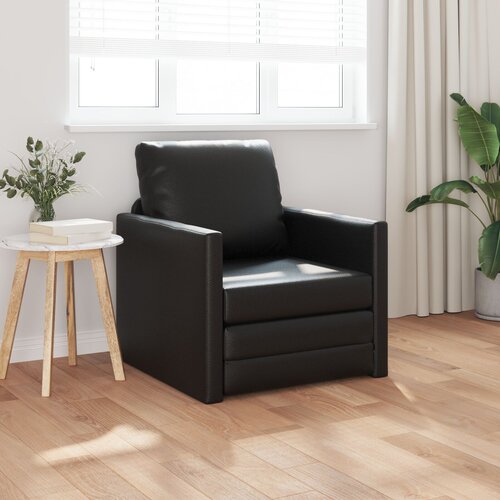 vidaXL Floor Sofa Bed 2-u-1 Crna 74x77x81 cm Umjetna koža Cijene