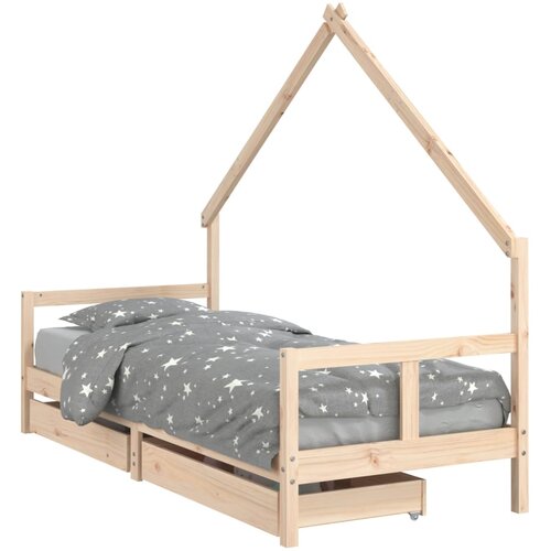 Maison Chic Otroški posteljni okvir - Otroški ležaj s predali 80x200 cm trdna borovina-J2779, (21794302) Cene