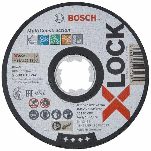 Bosch VEČNAMEN. REZALNA PLOŠČA 115X22.23MM X-LOCK ACS 60 V BF