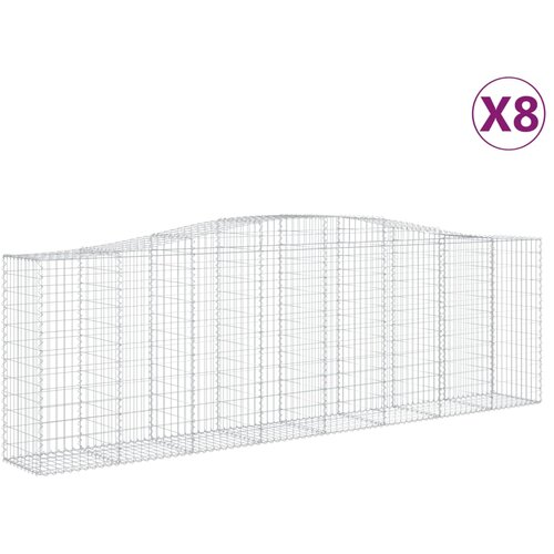  Lučne gabionske ko&amp;scaron;are 8 kom 400x50x120/140cm pocinčano željezo Slike