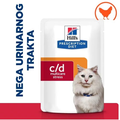 Hill’s prescription diet cat veterinarska dijeta c/d stress piletina 12x85g Slike