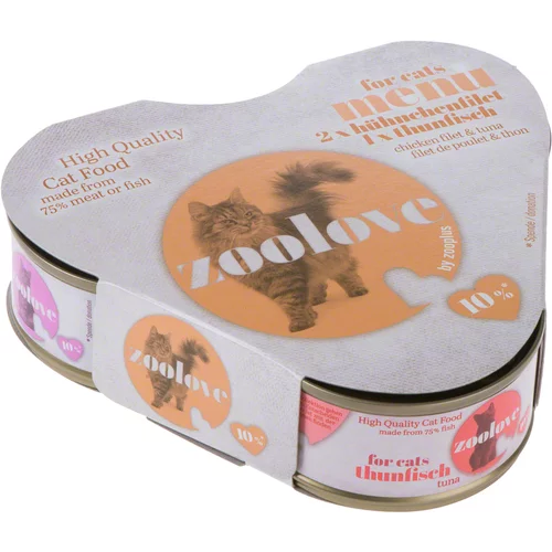 zoolove poskusno pakiranje: piščanec in tuna - 3 x 70 g