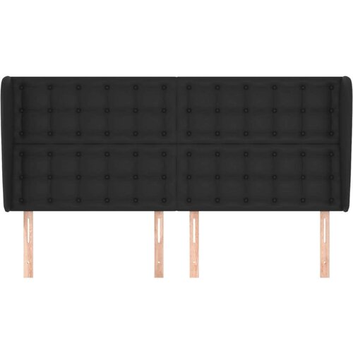  Uzglavlje s u&amp;scaron;ima crni 203x23x118/128 cm od umjetne kože Slike