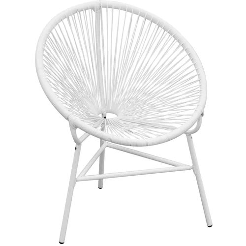 vidaXL Vrtni stol videz vrvic ovalne oblike poli ratan bele barve, (20659737)