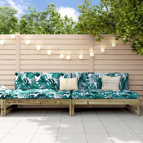 VidaXL Vrtni sredinski kavč 2 kosa 120x80 cm impregnirana borovina Slike