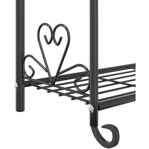 VidaXL Stalak za cvijeće crni 56 x 30 x 96 cm čelični Slike