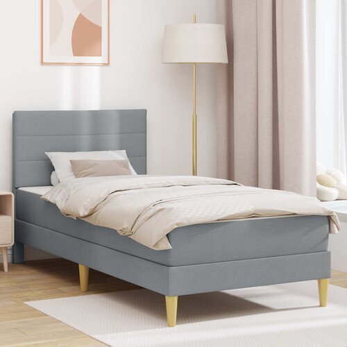  Okvir kreveta s madracem Svijetlo siva 90 x 190 cm tkanina Cijene