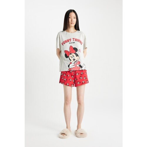 Defacto Fall in Love Disney Mickey & Minnie Regular Fit Short Sleeve 2-Piece Set Slike