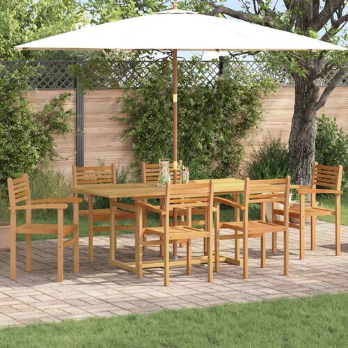  Vrtni set za objed 7 pcs Smeđa Čvrsto teak drvo - Pravokutno 6 sjedala Cene