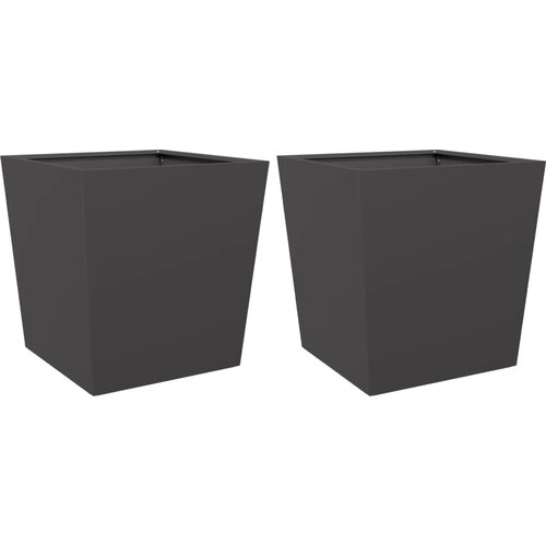 Maison Chic Vrtno korito - Greda - Cvetlični Lonec 2 kosa črna 50x50x50 cm jeklo, (21790347) Cene