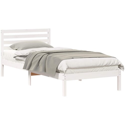 vidaXL Konstrukcija postelje Bela 80 x 210 cm Masivno borovo les, (5000126491) Cene
