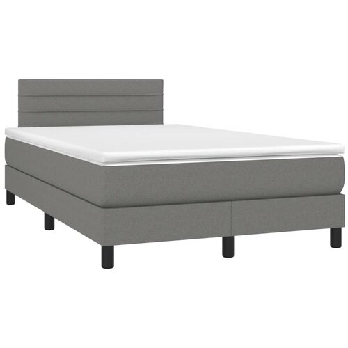  box spring s madracem LED tamnosivi 120 x 190 cm tkanina Slike