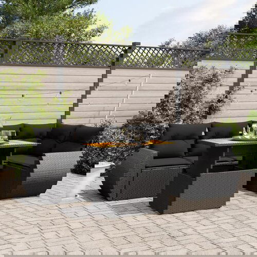 vidaXL 6-dijelni set vrtnih sofa s jastucima crni od poliratana Cijene