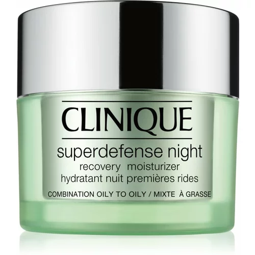 Clinique Superdefense™ Night Recovery Moisturizer hidratantna noćna krema protiv bora za mješovitu i masnu kožu 50 ml