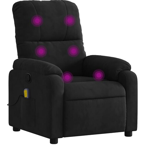 Maison Chic Naslanjač - Relax naslanjač črna tkanina iz mikrovlaken, (22061472) Cene