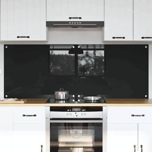  Kuhinjski zid 2 pcs Crna 80 x 60 cm Staklo otporno na udarce Cijene