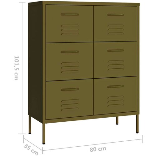 VidaXL Omarica s predali olivno zelena 80x35x101,5 cm jeklo Slike