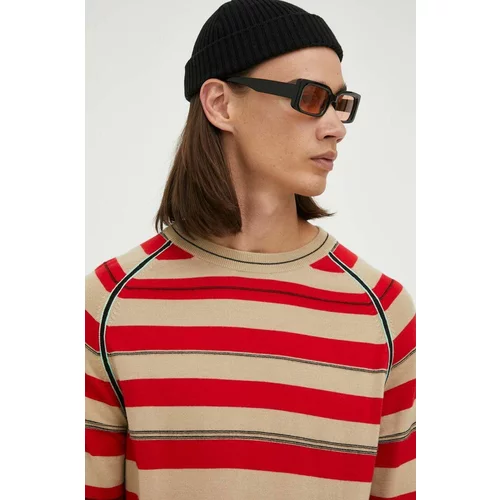 PS Paul Smith Vuneni pulover za muškarce, boja: crvena, lagani