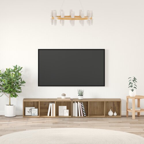 vidaXL Komplet TV omaric 2 pcs Umetni hrast 37 x 35 x 107 cm Cene