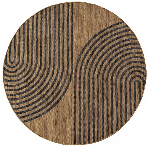 Ayyildiz Carpets Črna/rjava okrogla notranja in zunanja preproga &amp;oslash; 120 cm Mira 1453 &amp;ndash; Slike