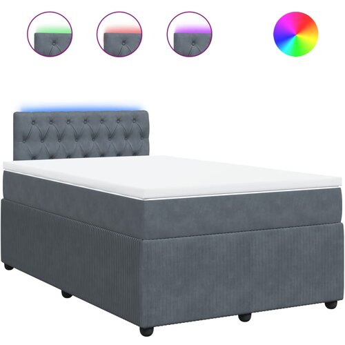 vidaXL Box spring postelja z vzmetnico temno siva 120x200 cm žamet, (21306992) Cene