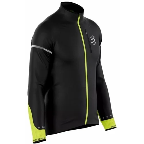 Compressport Hurricane Windproof Jacket Flash M Black/Fluo Yellow XL Tekaška jakna