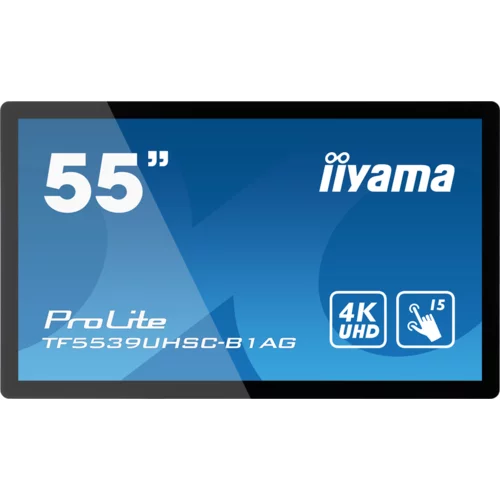 Iiyama LFD PROLITE TF5539UHSC-B1AG 24/7 TOUCH IPS Touch through-glass 3840 x 2160 @60Hz, 500 cd/m², 1100:1, 8ms capacitive Touch points 15, Touch accuracy	+- 3mm, VGA, HDMI, DP, RS-232c, Rj45, Speakers, landscape, portrait, face-up, VESA - TF5539UHSC-B1AG