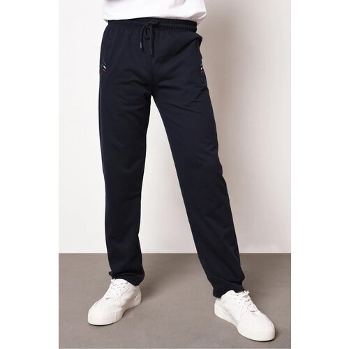 Dewberry 15740 Zipper Pocket Embroidery Detailed Sweatpants-NAVY Slike