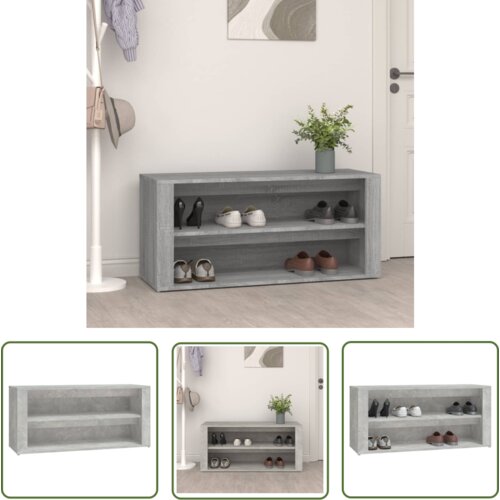 The Living Store Regal za čevlje betonsko siv 100x35x45 cm inženirski les - Stojalo Za Čevlje, (21744626) Cene