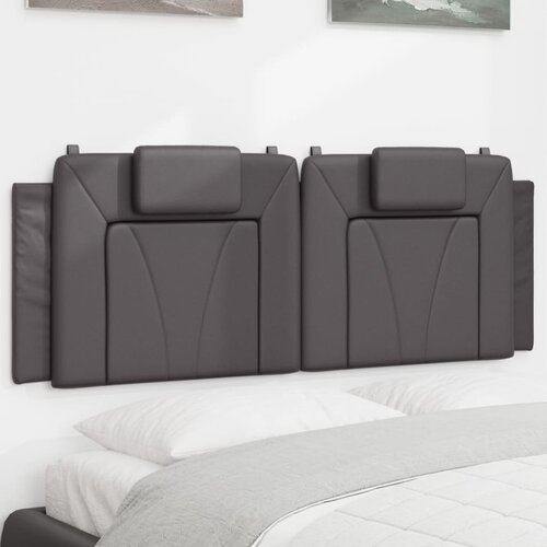 vidaXL Vzglavna stranica siva 140 cm umetno usnje Cene