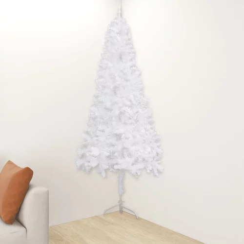 vidaXL kutno umjetno božićno drvce bijelo 210 cm PVC