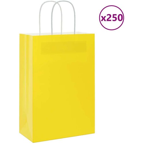  Papirnate vrećice 250 kom s ručkama žute 21x11x31 cm Cijene
