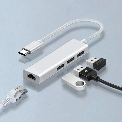 Kettz Adapter konverter Tip C -RJ45 100mb/2xUSB 2.0/1xUSB 3.0 Cene