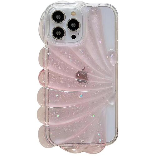 INORCO Za iPhone 13 Pro 6,1-palčni ovitek za telefon v slogu morske &amp;scaron;koljke, mehak TPU z ble&amp;scaron;čicami, epoksi zvezdna za&amp;scaron;čitna prevleka, (22034443) Slike
