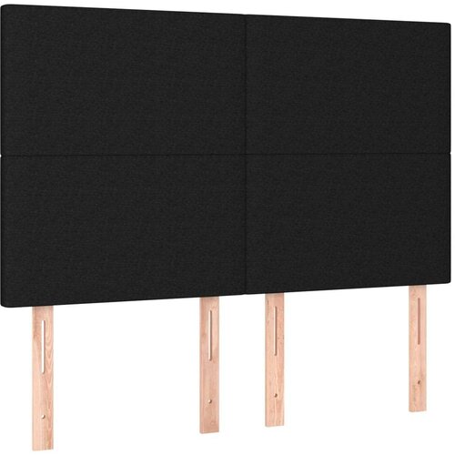  Box spring s madracem LED crni 140x200 cm od tkanine Slike