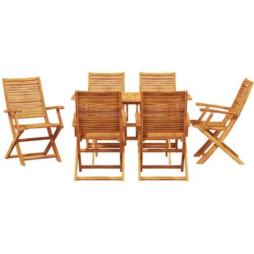  Vrtni set za objed 7 kom. Smeđa Čvrsto drvo akacije 135 x 85 x 75 cm Slike