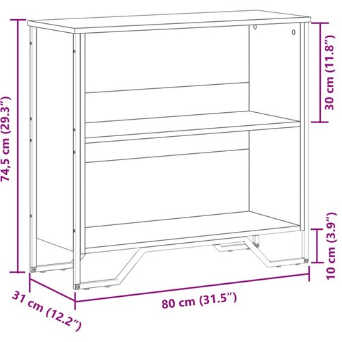  Regal za knjige boja hrasta 80x31x74,5 cm konstruirano drvo Slike