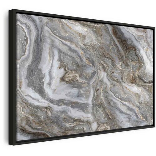  Slika - Stone abstractions – marble structures in neutral shades 120x80 U crnom drvenom okviru Cene