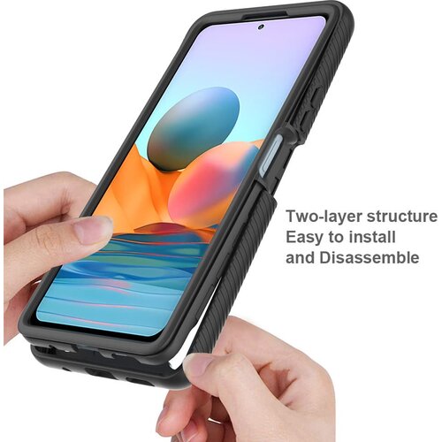Techsuit Defense360 Pro + za&amp;scaron;čita zaslona - Xiaomi Redmi Note 10 4G / Note 10S / Poco M5s - črna Slike